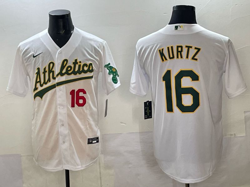 Men Oakland Athletics #16 Kurtz White Nike 2025 MLB Jersey 05